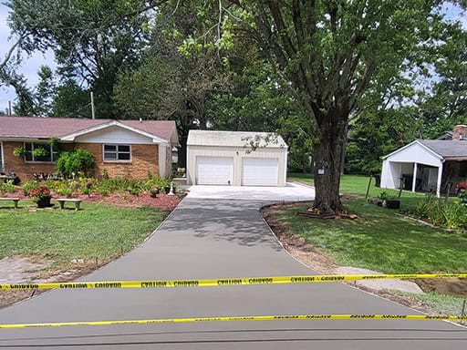 Concrete driveway 417